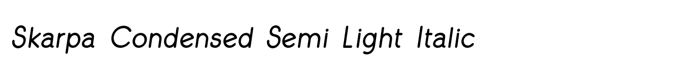 Skarpa Condensed Semi Light Italic